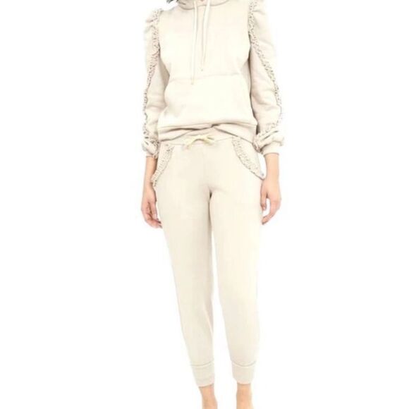 GENERATION LOVE Women’s Astra Ruffle Pant Jogger Cream XXS NWT - Picture 2 of 8